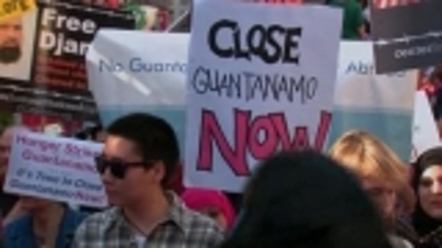 News video: Rally marks 100 days of Guantanamo hunger strike